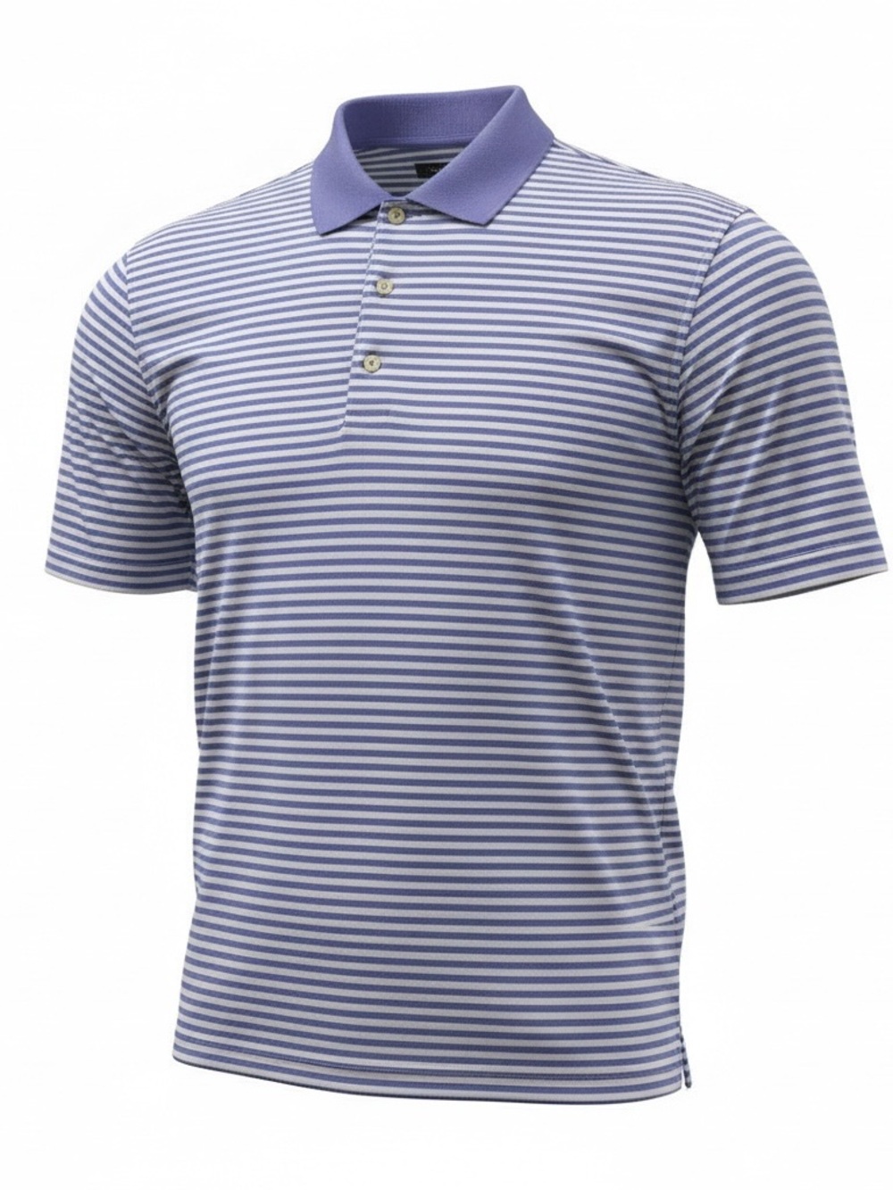 Men's Greg Norman Collection Striped Polo Shirt - Lavender/White
